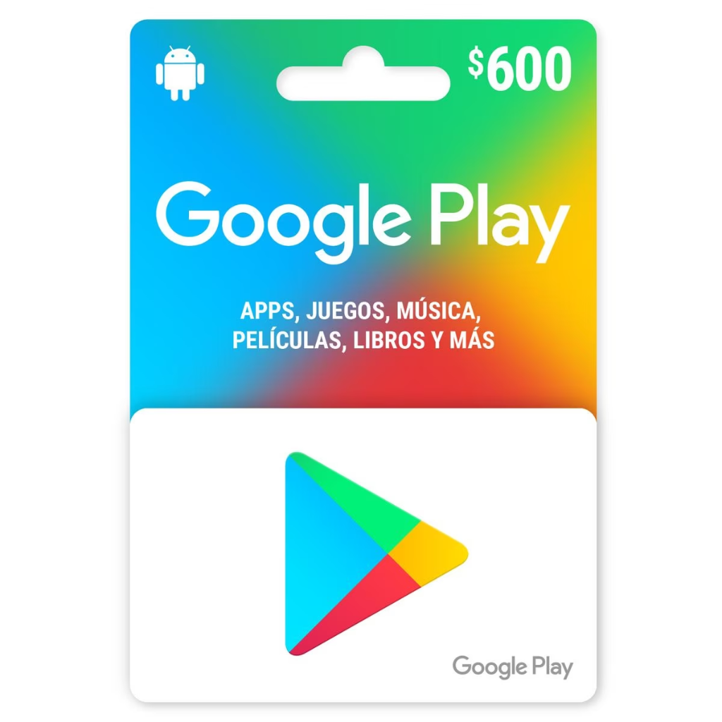 CODIGO GOOGLE PLAY $600